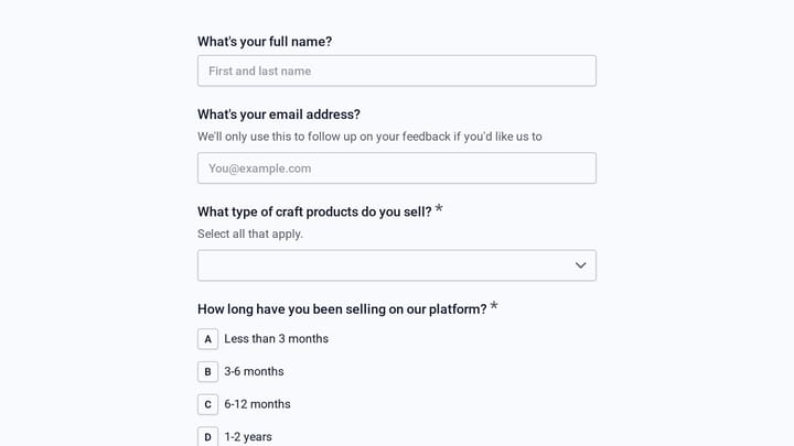 Craft Marketplace Seller Experience Research preview