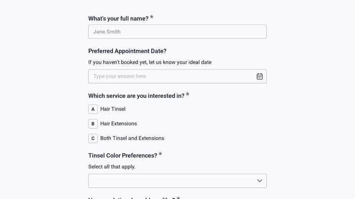 Hair Tinsel & Extension Add-On Service preview