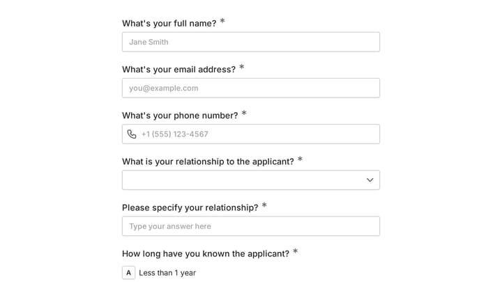 Foster Parent Reference Check preview