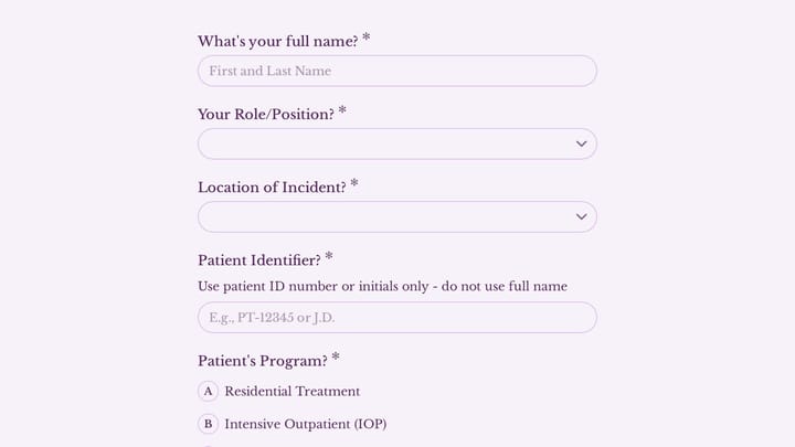 Safety Incident Report preview