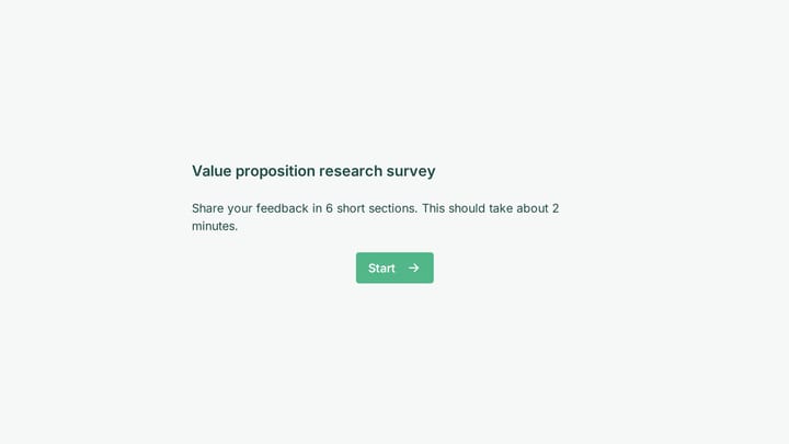 Value proposition research survey preview