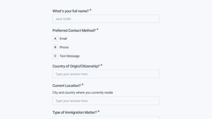 Immigration Consultation Request preview