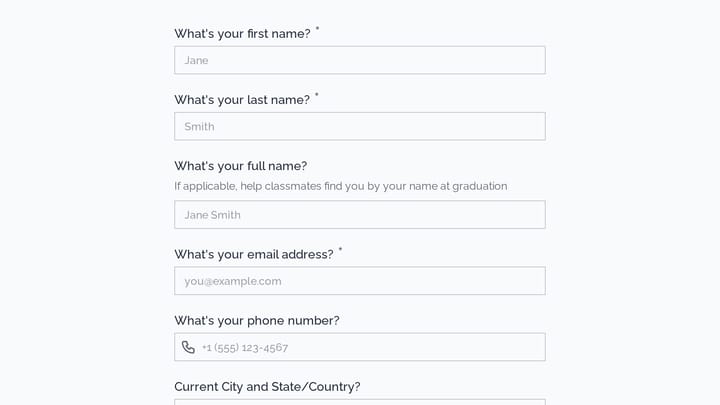 Alumni Directory Profile Update preview