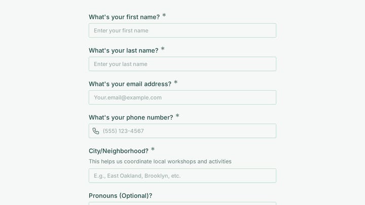 Community Herbalism Volunteer Application preview