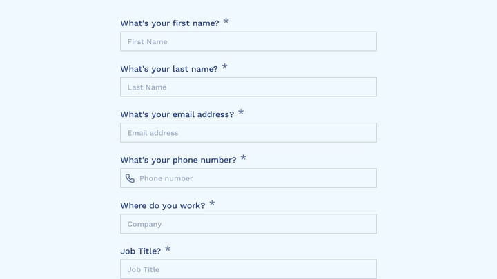 Registration Form preview
