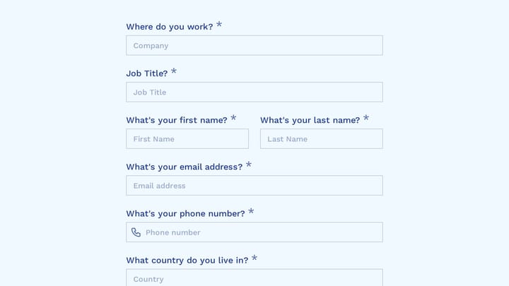 Registration Form preview