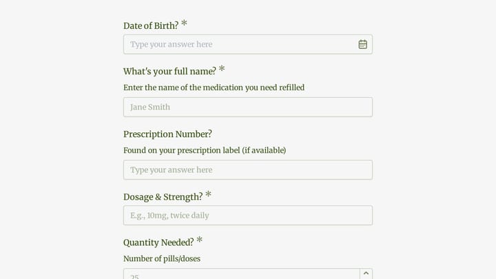 Medication Refill Request preview