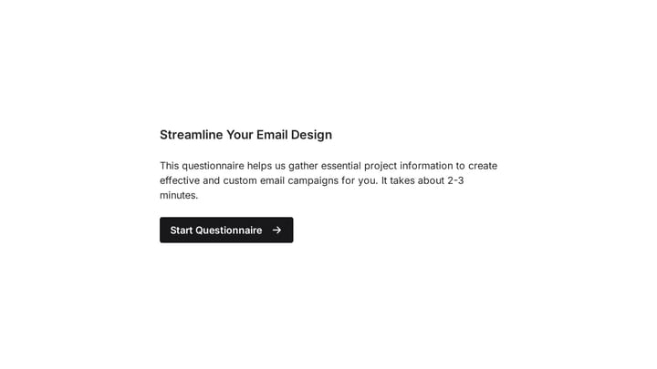 Email Design Questionnaire preview