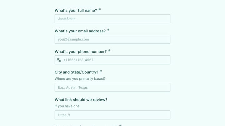 Brand Ambassador Application preview