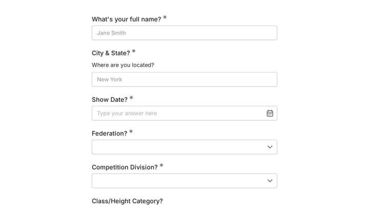 Posing Coach Intake Form preview