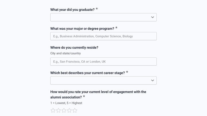 Alumni Engagement & Benefits Survey preview