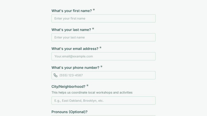 Community Herbalism Volunteer Application preview