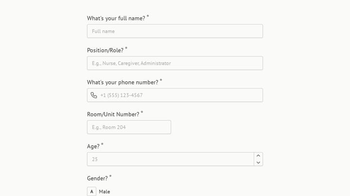 Missing Resident Report preview