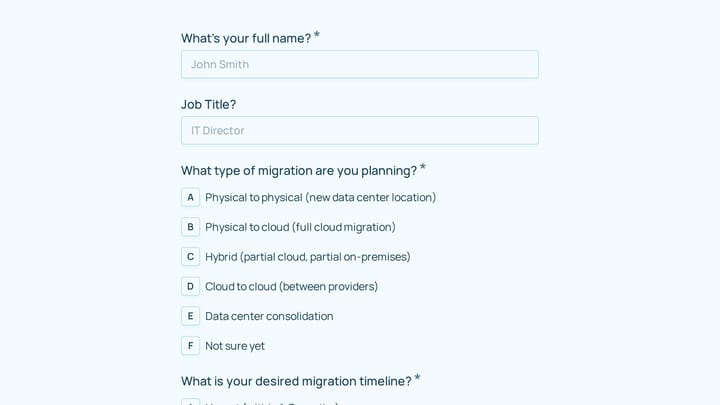 Data Center Migration Callback Request preview