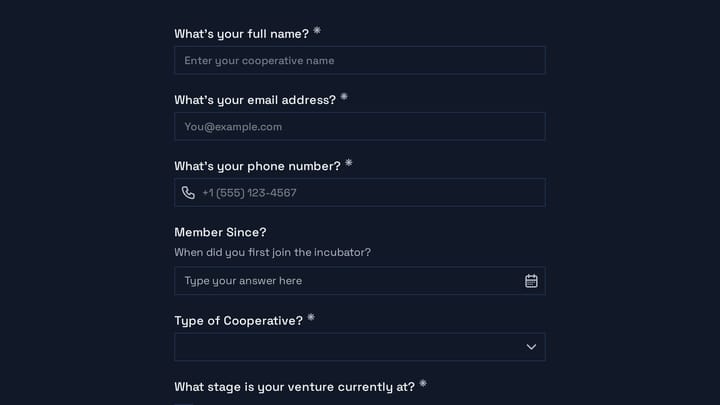 Cooperative Incubator Membership Renewal preview