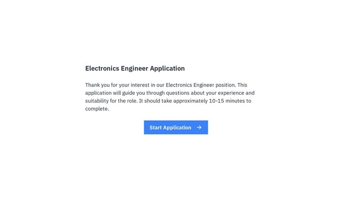 Electronics Engineer Job Application Form preview