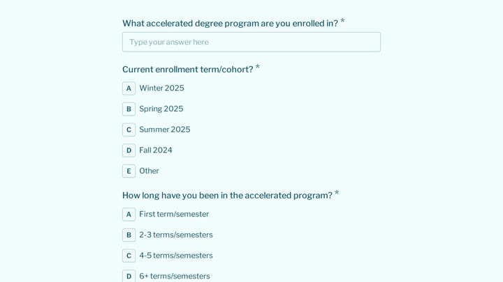 Accelerated Degree Program Student Survey preview