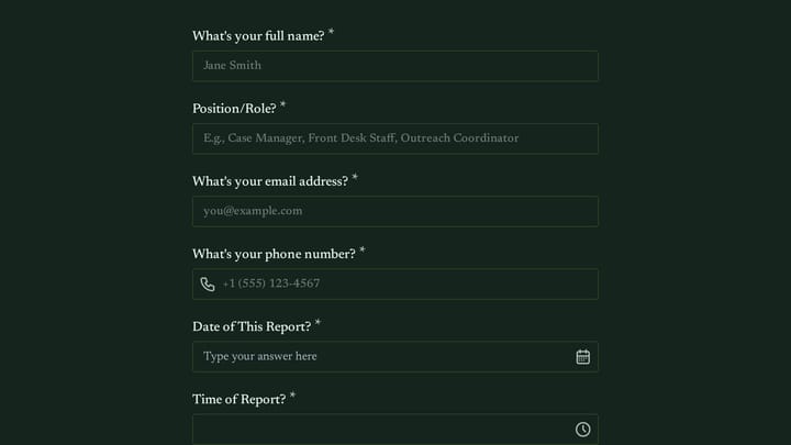 Missing Client Welfare Check Report preview