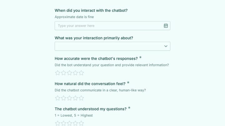 AI Chatbot User Satisfaction Survey preview