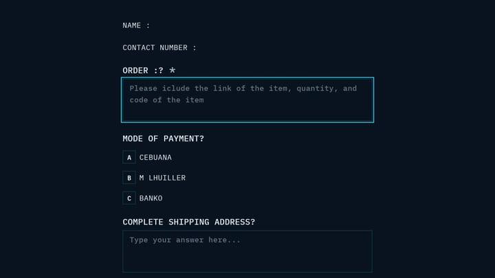 Shipping Order preview