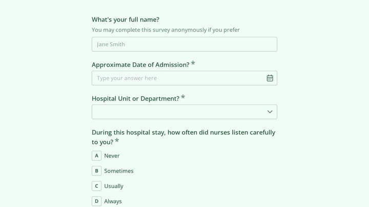 Hospital Patient Experience Survey preview