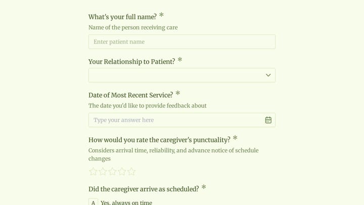 Home Healthcare Service Satisfaction Survey preview