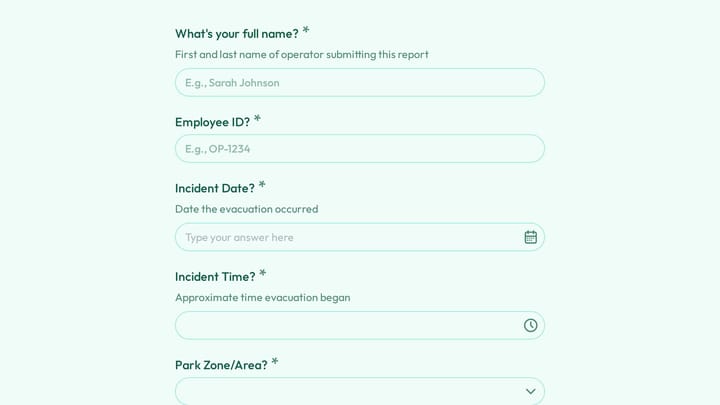 Ride Evacuation Report preview