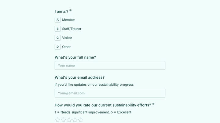 Gym Sustainability Initiative Feedback preview