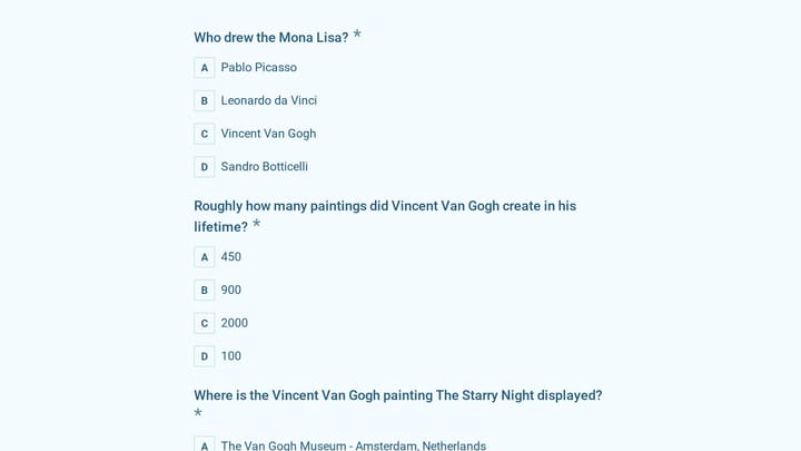 Art Quiz preview