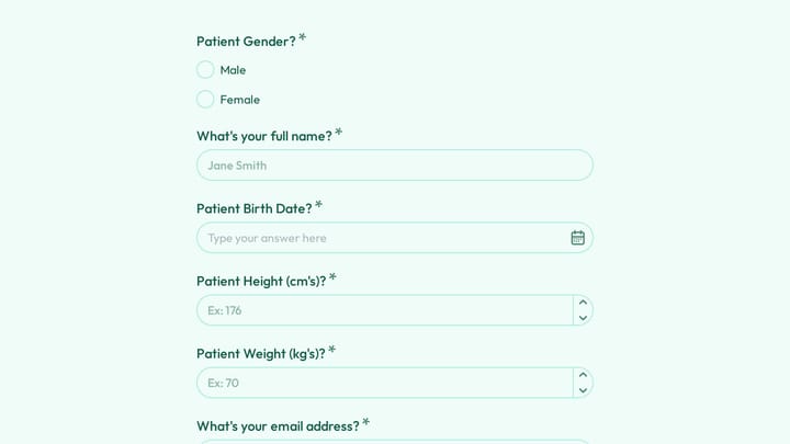 Patient Medical History Form preview