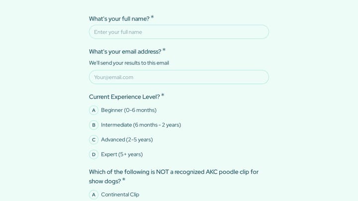Dog Grooming Certification Practice Quiz preview