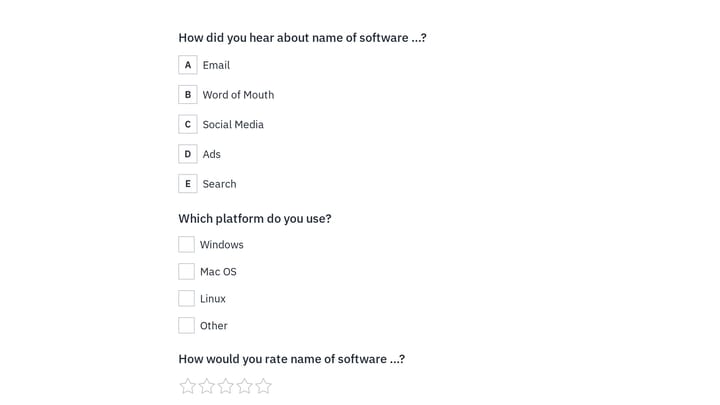 Software Survey Form preview