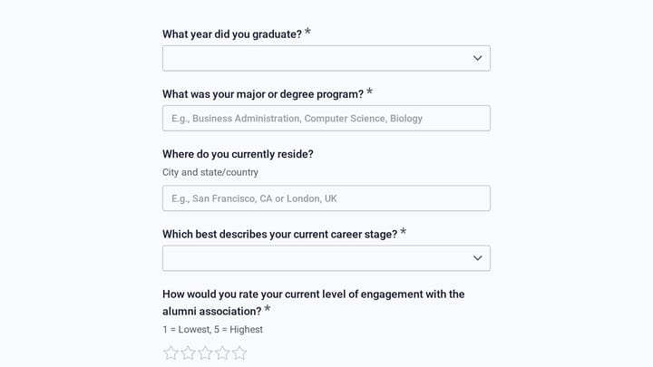 Alumni Engagement & Benefits Survey preview