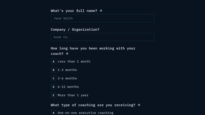 Business Coaching Client Satisfaction Survey preview