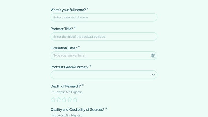 Educational Podcast Creation Assignment Feedback preview