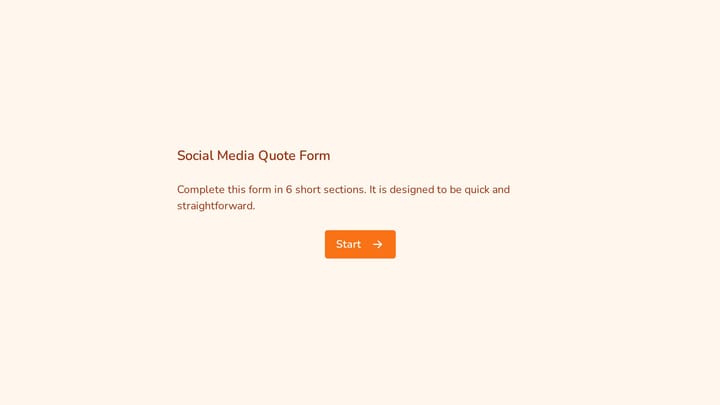 Social Media Quote Form preview