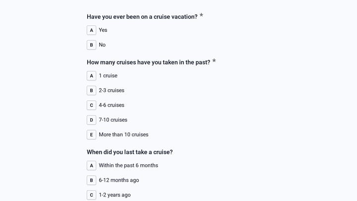 Cruise Vacation Preference Survey preview