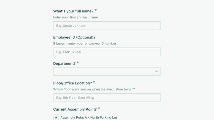 Emergency Evacuation Check-In preview
