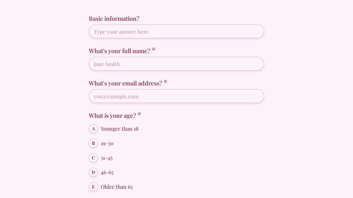 Volunteer Signup Form preview