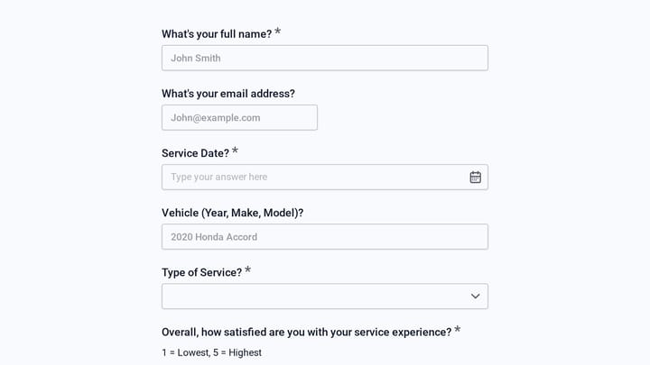 Auto Repair Shop Customer Service Survey preview