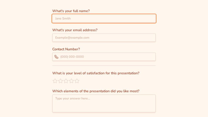 Post Presentation Survey Form preview