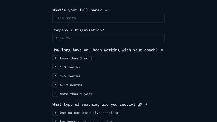 Business Coaching Client Satisfaction Survey preview
