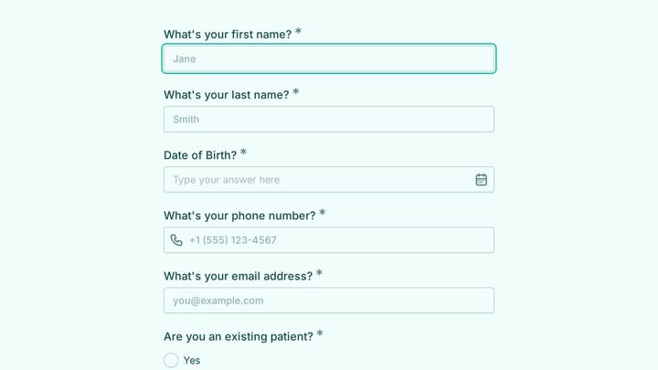 Virtual Urgent Care Triage Form preview