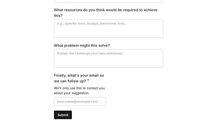 Employee Suggestion Form preview