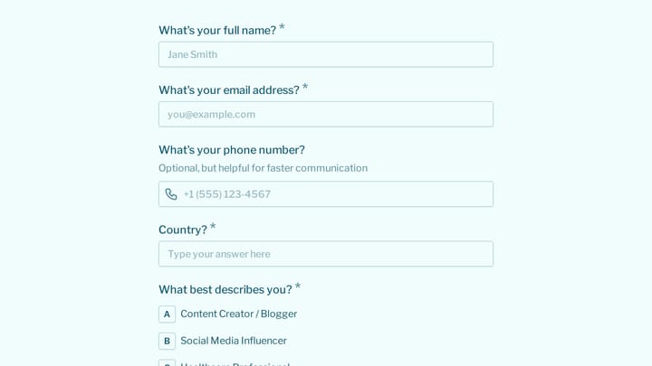 Affiliate Program Application preview