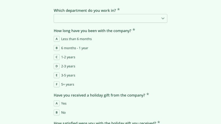 Employee Gift and Bonus Satisfaction Survey preview