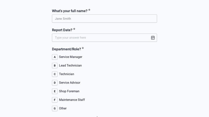 Diagnostic Equipment Failure Report preview