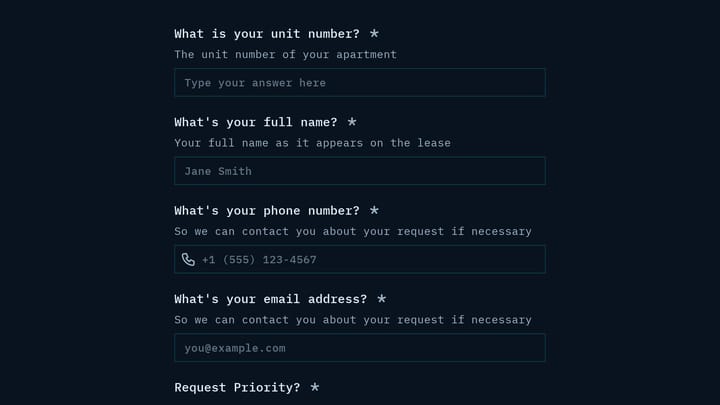 Housekeeping Request Form preview