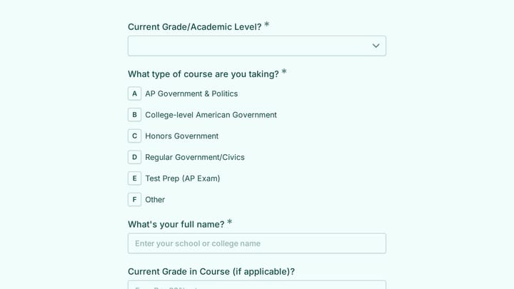 American Government Tutoring Request preview