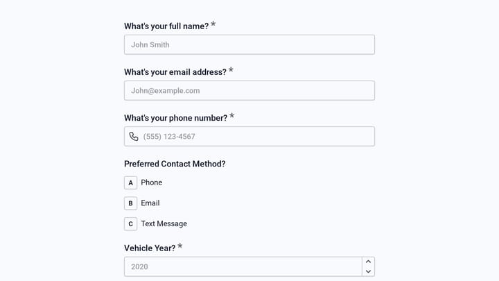 Auto Body Repair Estimate Request preview